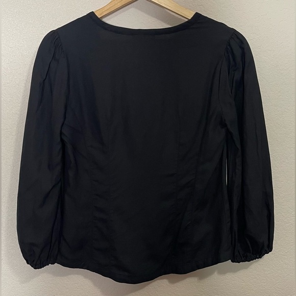 Maeve Anthropologie Becca Linen Blend Square Neck Puff Sleeve Blouse - Picture 9 of 11